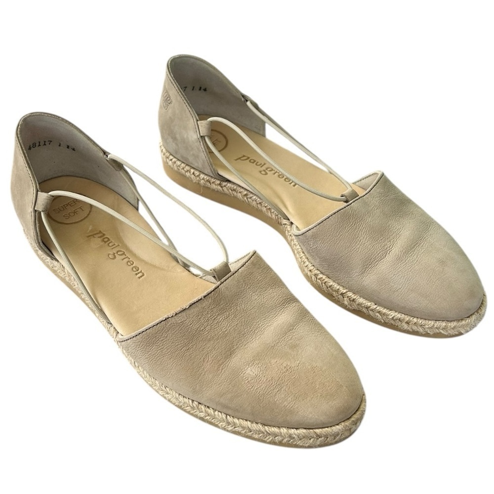 PAUL GREEN ALEGRA ESPADRILLE Linen Soft Suede Austria Worn Once Inside Women’s 8